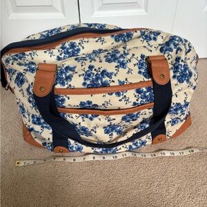 Mossimo Supply Co Blue and Tan Travel Bags with Leather Accents